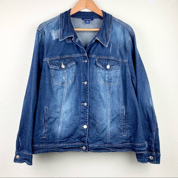 Bandolino Jackets & Blazers - Bandolino Jean Jacket Sarah Distressed Dark Wash